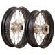 Tusk Sm Front&rear Wheel Set 17x3.50 Matte Blk Rim/silver Spoke/magnesium Hub