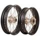 Tusk Supermoto Front&rear Wheel Set 17x3.50 Matte Black Rim/silver Spoke