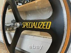 ULTRA RARE! Specialized DuPont Carbon Tri-Spoke Front / Rear Track Wheel Tubular