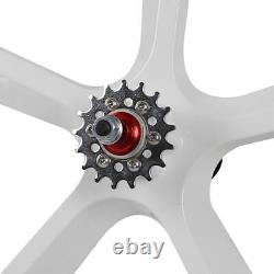 US 700C Fixed Gear Mag Wheels Rims Set Front+Rear Fixie Bike Single Speed WT/BLK