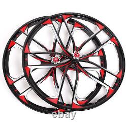 US Shipping 26 BMX Cruiser CNC 10 Spoke Rim Mag Alloy Bike Wheelset Disc Brake