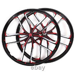 US Shipping 26 BMX Cruiser CNC 10 Spoke Rim Mag Alloy Bike Wheelset Disc Brake