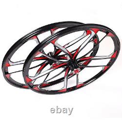 US Shipping 26 BMX Cruiser CNC 10 Spoke Rim Mag Alloy Bike Wheelset Disc Brake