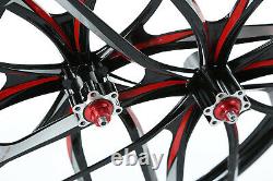 US Shipping 26 BMX Cruiser CNC 10 Spoke Rim Mag Alloy Bike Wheelset Disc Brake