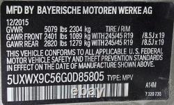 Used Front Wheel fits 2016 Bmw X3 19x8-1/2 alloy front or rear 5 spoke Y spoke