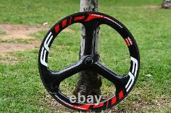 Very Good Condition FFWD Rear Disc And Front 3 Spoke Tubular Carbon Wheel Set