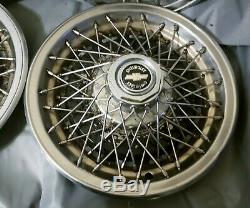 Vintage Set of 4 Chevy Caprice Classic Impala 15 Wire Spoke Hubcap Wheel Covers