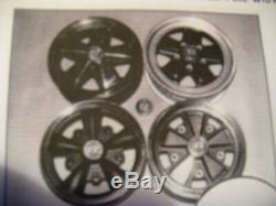 WBC-1 Wolfsburg logo Alloy wheel center caps Empi 5 spokes VW Bug Ghia Type 3 T1