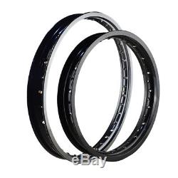 Wheel Rims 1.60x21 2.15x18 Front Rear Aluminum 36 Spoke Holes Black Circle Rims