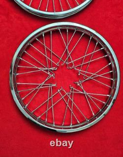 YAMAHA RD350 RD250 Front 1.60 18 Wheel + Rear 1.85 18 Wheel Set And Spokes 2PCS