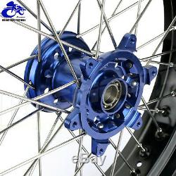 YZ250F YZ450F 14-19 Complete Supermoto Spoked Wheel Rim Hub Set for Yamaha 17/17