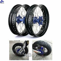 YZ250F YZ450F 2009-2013 Supermoto Wheels Rims Hubs Spokes Rotors Set for Yamaha