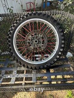 02-08 CRF450R CRF450 Ensemble de roues avant et arrière OEM moyeu jante rayons rotor central