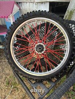 02-08 CRF450R CRF450 Ensemble de roues avant et arrière OEM moyeu jante rayons rotor central