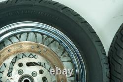 04 Harley Heritage Softail Classic Jante de Roue Avant Arrière Pneumatique Rayonnés 16 1345