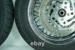 04 Harley Heritage Softail Classic Jante de Roue Avant Arrière Pneumatique Rayonnés 16 1345