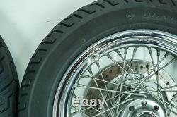 04 Harley Heritage Softail Classic Jante de Roue Avant Arrière Pneumatique Rayonnés 16 1345