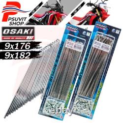 100% Acier Inoxydable Rayons & Mamelons 9x176+9x182 Pour CRF250/300 (Jante Avant 17+Arrière 17)