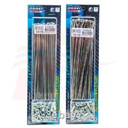 100% Acier Inoxydable Rayons & Mamelons 9x176+9x182 Pour CRF250/300 (Jante Avant 17+Arrière 17)