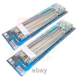 100% Acier Inoxydable Rayons & Mamelons 9x176+9x182 Pour CRF250/300 (Jante Avant 17+Arrière 17)