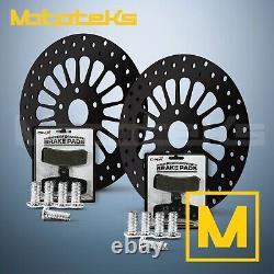 11.5 ROTOR SUPER SPOKE HARLEY AVEC PLAQUETTES DE FREIN POUR LES MODÈLES SOFTAIL AVANT ET ARRIÈRE ENSEMBLE