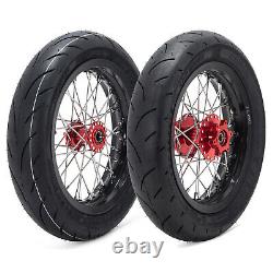 12x2,15 Roues à rayons avant et arrière avec moyeux rouges et pneus pour Talaria Sting XXX E-Bike