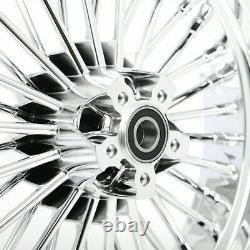 16x3.5 Chrome Fat Spoke Front Rear Cast Wheels Pour Harley Touring Softail Dyna