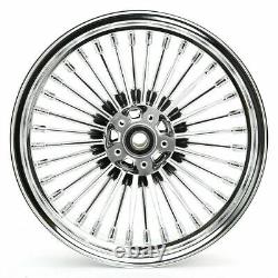 16x3.5 Roues à rayons larges en chrome pour l'avant et l'arrière pour Harley Touring Softail Dyna
