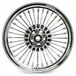 16x3.5 Roues à rayons larges en chrome pour l'avant et l'arrière pour Harley Touring Softail Dyna