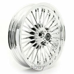 16x3.5 Roues à rayons larges en chrome pour l'avant et l'arrière pour Harley Touring Softail Dyna