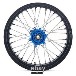 17 rayons Roues avant + arrière Moyeux bleus Jantes noires pour Sur-Ron Ultra Bee E-Bike
