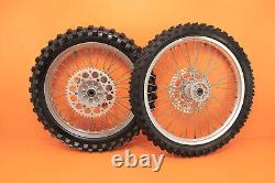 1992 Jeu de roues avant et arrière OEM pour KX250 KX 250 avec moyeu, jante, rayons, pneu et centre