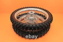1992 Jeu de roues avant et arrière OEM pour KX250 KX 250 avec moyeu, jante, rayons, pneu et centre