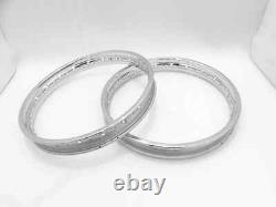 19 Paire de Jantes en Acier Avant et Arrière pour 40 Rayons Compatible avec Royal Enfield