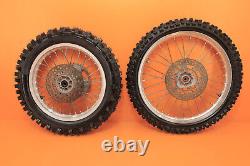2002 02-23 RM85 RM 85 Ensemble de roues avant et arrière OEM Moyeu Jante Rayons Pneus Centre 14/17