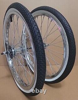 20x1,75 Roues de vélo en acier à frein à rétropédalage 36 rayons chrome avec pneus