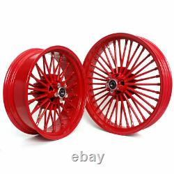 21/18 Fat Spoke Dual Disc Front Rear Cast Wheels Dyna Softail Touring Pour Harley