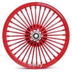 21x2.15 Roues 18x5.5 Gras Spoke Rims Pour Harley Dyna Wide Glide 08-17 Fxdwg Rouge