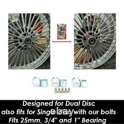21x3.5 18x3.5 Fat Spoke Roues Chrome Pour Harley Softail Heritage Classic Deluxe