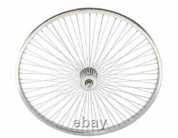 26 Roue en Acier Ensemble Avant et Arrière Roue Libre 72 Rayons 14G Axe 3/8 Chrome