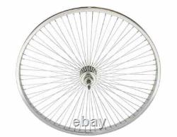 26 Roue en Acier Ensemble Avant et Arrière Roue Libre 72 Rayons 14G Axe 3/8 Chrome