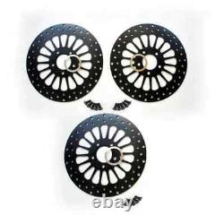 (2) DISQUES ARRIÈRE NOIRS DNA SUPER SPOKE 11.5 AVEC (1) DISQUE AVANT HD 2000'-2007' AVEC BOULONS