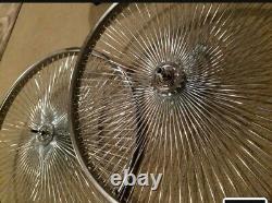 2 Jantes de Vélo Lowrider Chrome 144 Rayons 26 Avant & Arrière avec Frein à Rétropédalage, Cruiser