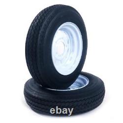 2pcs Pneus de remorque 5.30-12 & Jantes 530-12 5.30 X 12 LRB 5 Lug Roue à rayons blancs