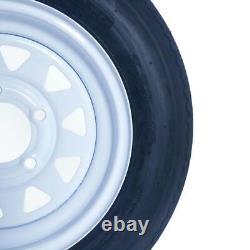 2pcs Pneus de remorque 5.30-12 & Jantes 530-12 5.30 X 12 LRB 5 Lug Roue à rayons blancs