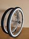 36 Rayons Chrome Cruiser 26 X 2.125 Jantes Avant Et Coaster Avec Pneus Diamant Blancs