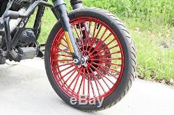 36 Spoke Red 21 '' Et 18 '' Roues Double Disque Pour Electra Glide Dyna Touring Fatboy