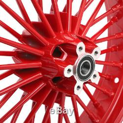 36 Spoke Red 21 '' Et 18 '' Roues Double Disque Pour Electra Glide Dyna Touring Fatboy