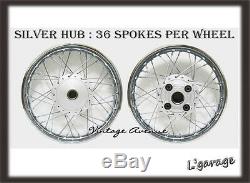 386-newhonda Cb100 Cl100 Cl100s Avant18-arriere18 Jante + Moyeu + Rayon F9s + R7s
