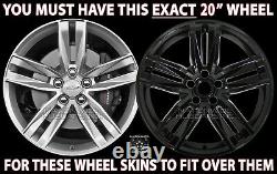 4 Fits 2016-2018 Chevrolet Camaro 20 Black Wheel Skins Hub Casquettes Couvertures Pleines